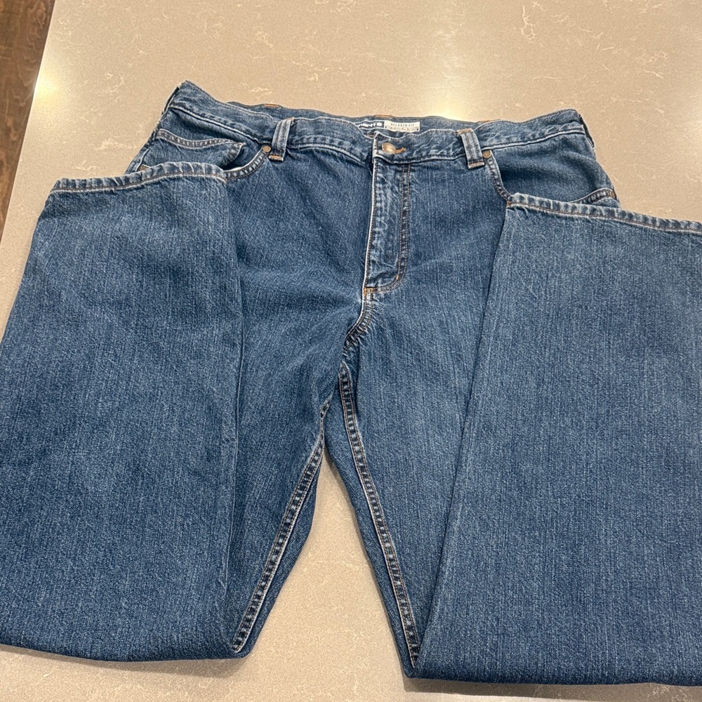 38x36 Carhartt Men’s Relaxed Indigo Blue Work Jeans - Picture 2 of 5